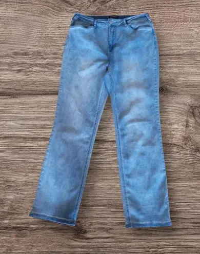 Baccini Women Straight Legs Wash Light Blue Size 12 Pockets Zipper Pants