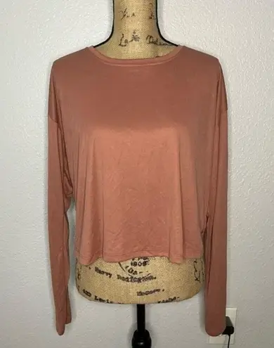 Koral Size S Pink Sand Storm Marlow Long Sleeve Top Gym Active Open Back Relaxed