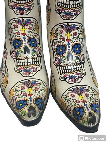 Blazin Roxx Sugar Skull Cowgirl Boots women size 8 Día de Los Muertos Talavera
