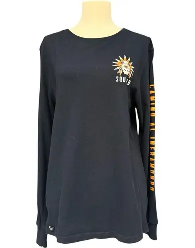 Squalo Día de los Muertos Long Sleeve Tee Black Medium Skull Aztec Graphic