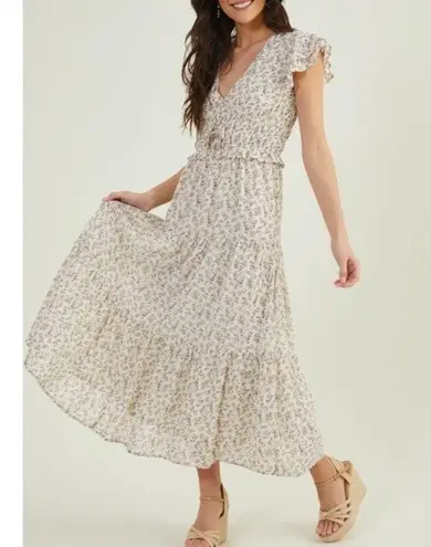 Dee Elly Floral Maxi Dress Size Medium Spring Summer Romantic