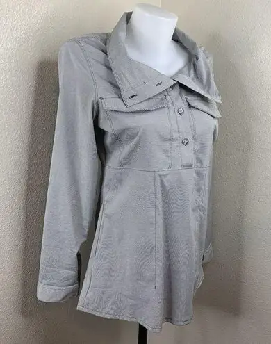 Mountain Hardwear Citypass Popover Shirt Tunic Women's Sz S Gray Striped Cute