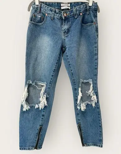 One Teaspoon Freebirds Pacifica Low-rise Busted Knees Jeans