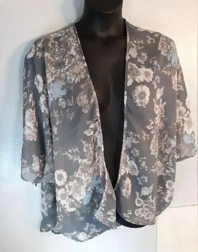 Live 4 Truth gray floral sheer cardigan