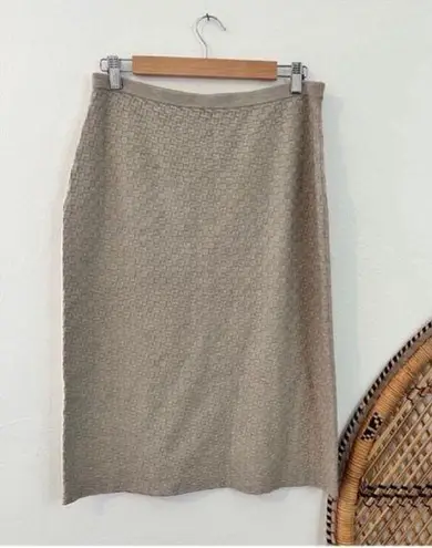 Jones New York collection beige checkered sweater knee length skirt size medium