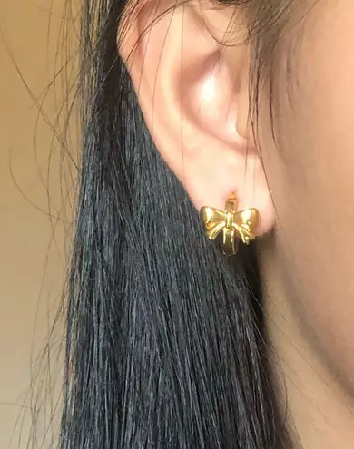 18k Gold Plated Bow Earrings