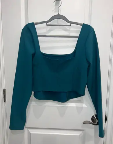 Abercrombie & Firch Abercrombie & Fitch Cropped Corset Ballet Core Top Teal Green Size XL