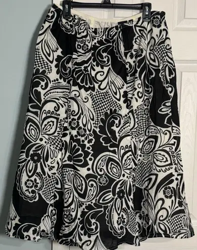 Black & White Brand Unknown, Skirt, Lined, A-Line, 1X