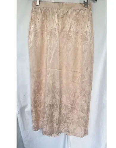 Jessica McClintock Vintage Victorian Blush Pink Silk Slip Skirt Brocade Bridal