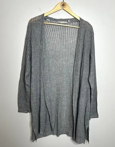 Soft Surroundings Gray Knit Open Cardigan Sweater