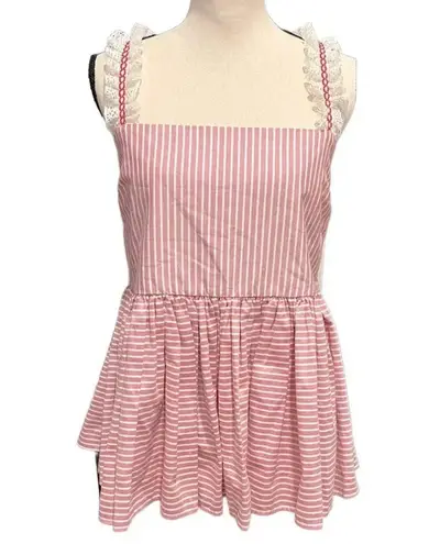 JOUR/NÉ Striped Square Neckline Top Size: M (38) NWT Red Size M