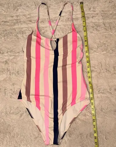 Xhilaration Multi-colored print with stripes • One-piece swimsuit in size M • - Image 4