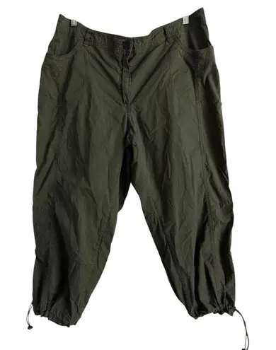 Ulla Popken Damen Crop Pants Women's 20 Olive High Rise Stretch Casual Outdoors Green Size undefined