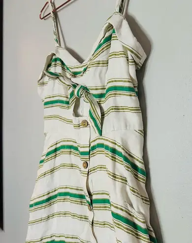 Hutch White Green Striped Marissa Full Skirt Sweetheart Neckline Dress Size 8