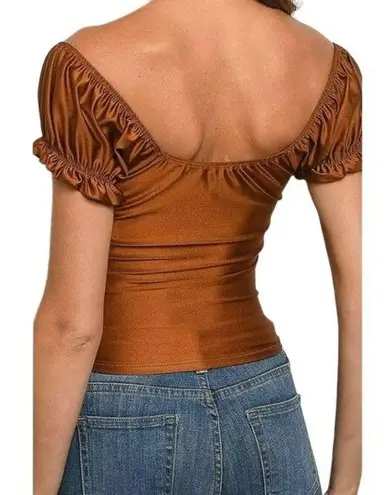 One By One  Twist Front Sweetheart Top Rust Size Small NWT