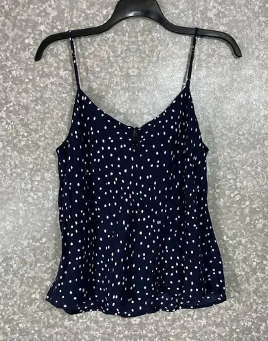 Elodie Women's Navy Blue Polka Dot Sleeveless Blouse - Size XL - Preppy Academia