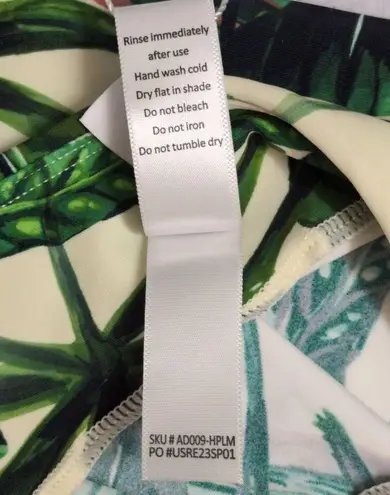 ANDIE NWT Waikiki Dress Ivory Palm Tropical Print Sleeveless Halter Size S