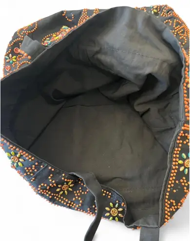 Vintage Peacock Tote Bag Black