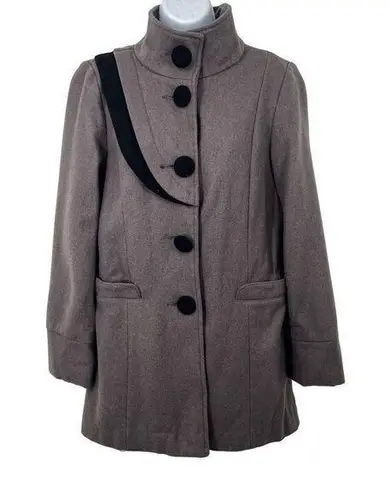 Lux Wool Blend Big Button Retro Peacoat Pea Coat Medium