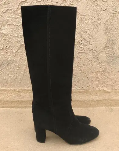 Valentino Garavani Valentino women’s black suede knee high block heel boots size IT 37 US 7