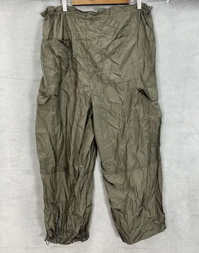 future collective skater grunge baggy wide leg cargo pants large gray nylon rave
