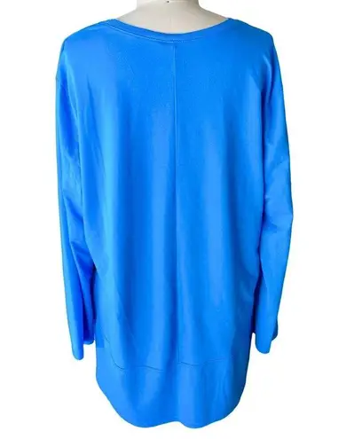 Terra & Sky PEACE FOR UKRAINE Bright Blue Long Sleeve Top by  ~ Women's Plus 1X