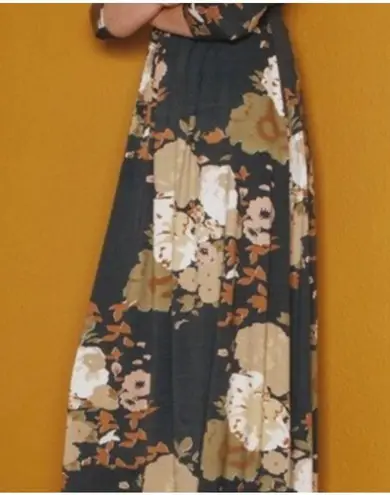Novella Royale Floral Knit Long Sleeve Mary Midi Dress in Grey Gardens XS Autumn