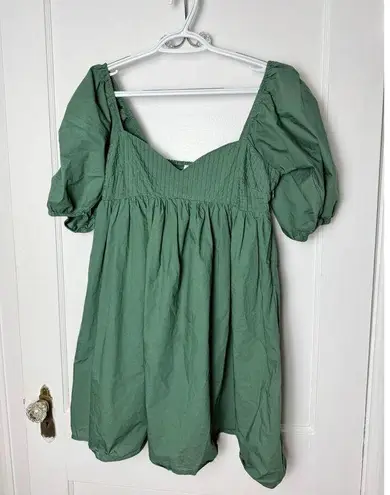 Tuckernuck Hyacinth House Emerald Green Puff Sleeve Sasha Mini Dress Small