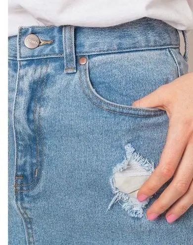 Afends Beat Chevy Denim Skirt in Stone Blue