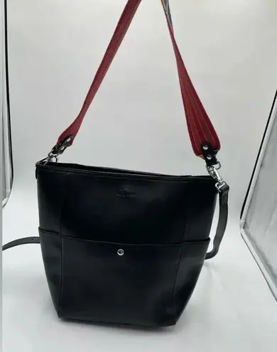 Bromen Vegan Leather Hobo Shoulder Crossbody Handbag Black