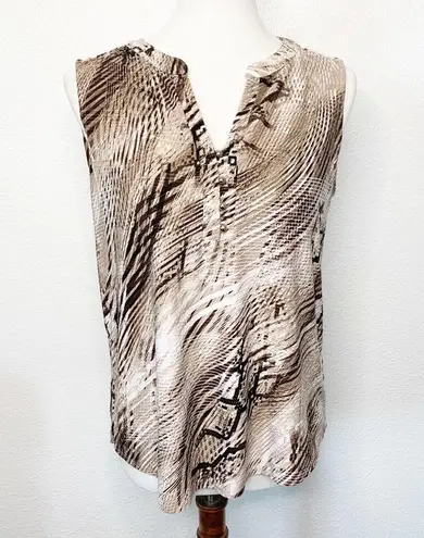 Dana Buchman Sleeveless Top MP Snake Skin Print Lightweight Stretch