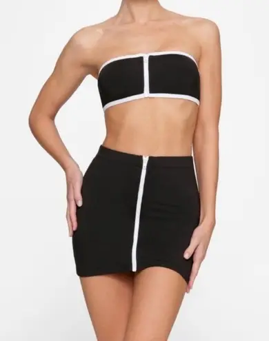 SKIMS NWT!  Zip-Up Swim Mini Skirt in Onyx