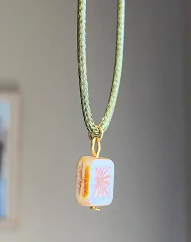 Handmade unique quality Czech glass bead fairy boho vintage retro style necklace🌿✨