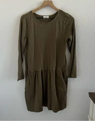 Anthropologie t.La Olive Green Textured Knit Dress Long Sleeve S P Size undefined