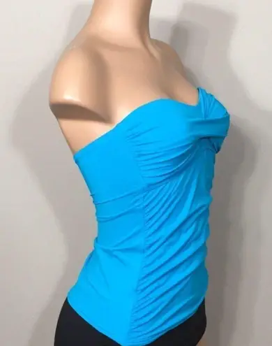 Anne cole  aqua blue tankini top. Small NWT