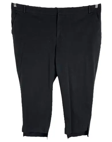 Eloquii Elloquii Plus Size 20 Capri Pants Black Trousers Cropped Stretch Step Hem 1666