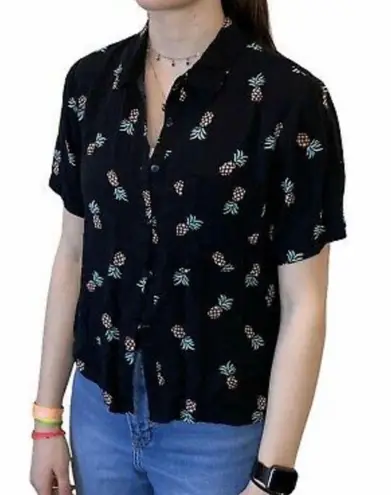 Love Note Pineapple Print Buttoned Blouse - Image 1