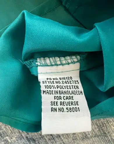 Joanna Vintage Teal Short Sleeve Button Down Shirt Small