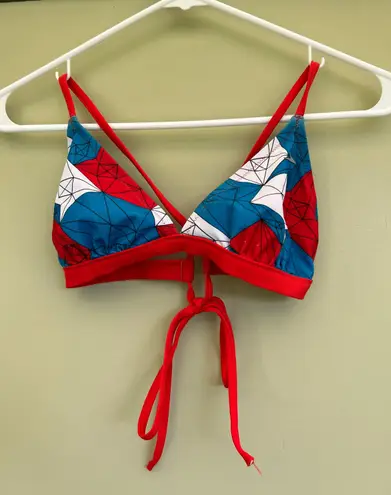 Speedo Red White And Blue Bikini Top