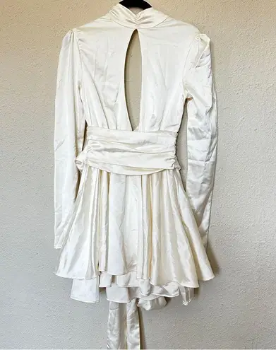 House Of CB  Aryana Ivory Bow Mini Dress NWOT size XS