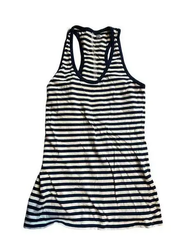 Pact racer back striped blue tank size small