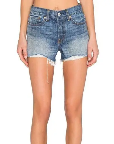 LEVIS High Rise Wedgie Short Cut Off Hem Buena Vista Light Button Fly Jeans 28 Blue