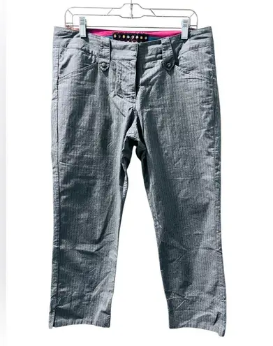 Robert Graham Women's Pinstripe Chino Pants Size 10 100% Cotton Lightweight Blue