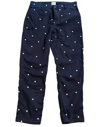 J. Crew vintage straight blue white polka dot pants size 29