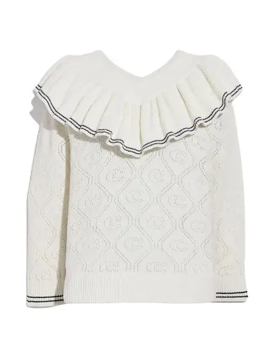 Coach NWT  Ruffled Collar Sweater.  L thumbnail 3