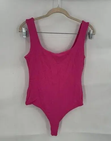 Naked Wardrobe  Bodysuit Women L Pink Sleeveless Barbiecore Preppy Festival NEW