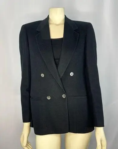 American Vintage Vintage 70's Cashmere Double Breasted Blazer in black made in USA size 6