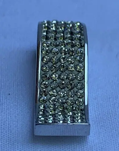 Sterling Silver Women's Curve Loop Pendant, Sparkly CZ Accents