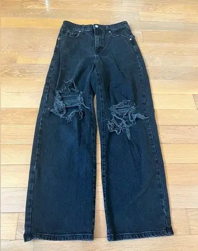 Wild Fable  Black Distressed Baggy High Rise Jean Womens Size 4/27