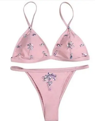 Sexy Embellished Cheeky Bikini Small
